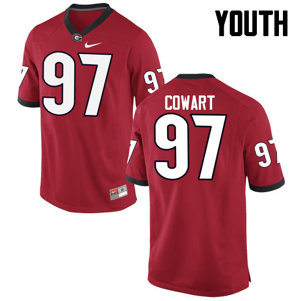 Youth Georgia Bulldogs #97 Will Cowart College Football Jerseys-Red
